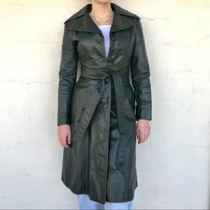 VINTAGE GENUINE LEATHER TRENCH COAT